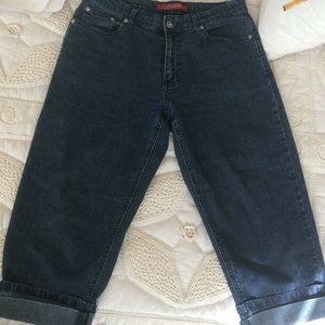 Cos Capris Jeans, Stitch Beaded Embellished Back Pockets, front pockets, Sz 6P